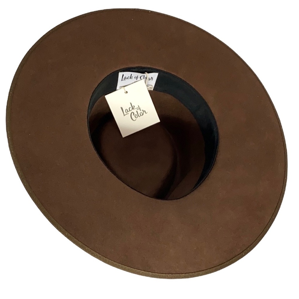 Lack Of Color Wide Brim Fedora in Dark Brown - Picture 5 of 8